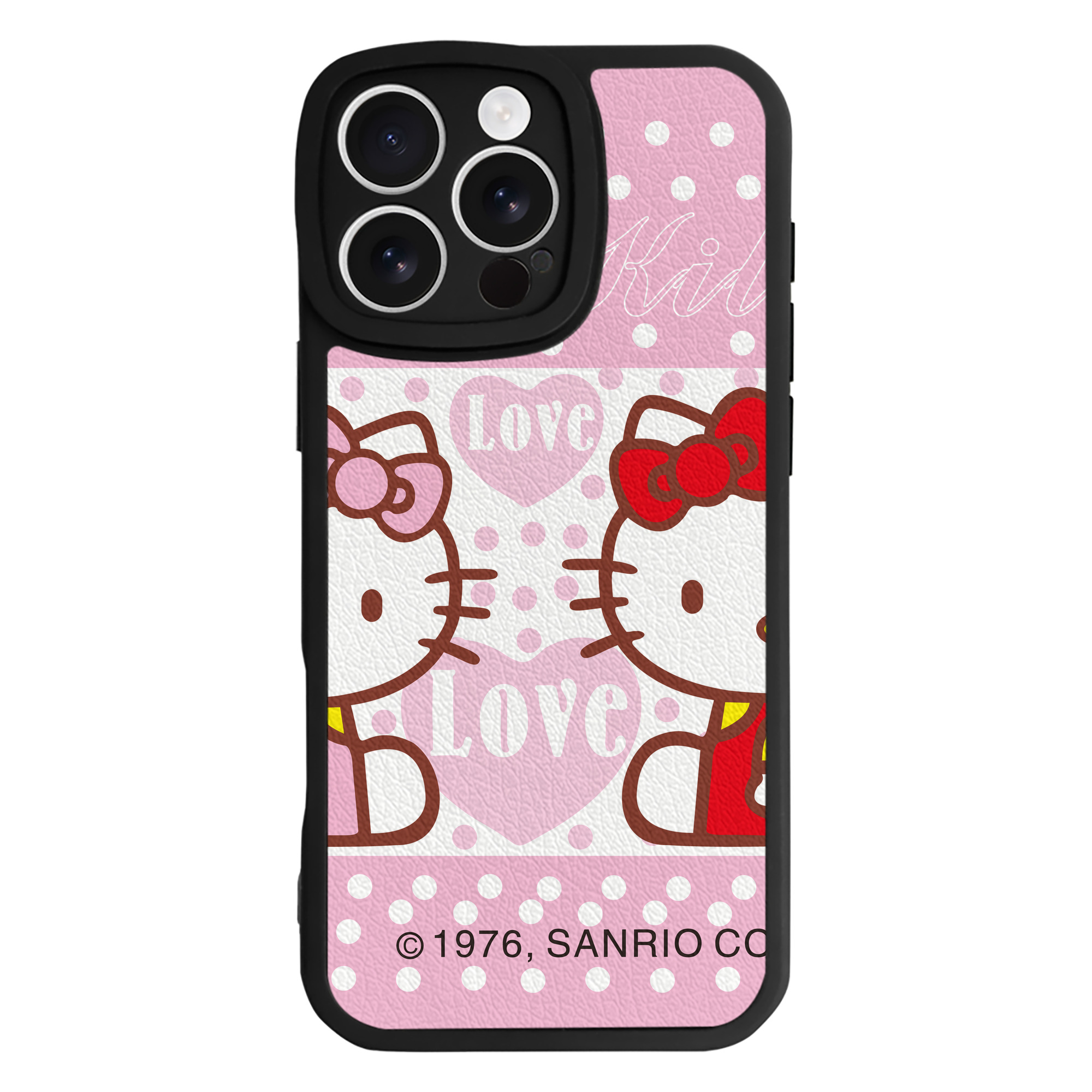 （画像用） Hello Kitty ハローキティ 【iPhone 16シリーズ対応】シリコンスマホケース（レザー調） 材質：シリコン